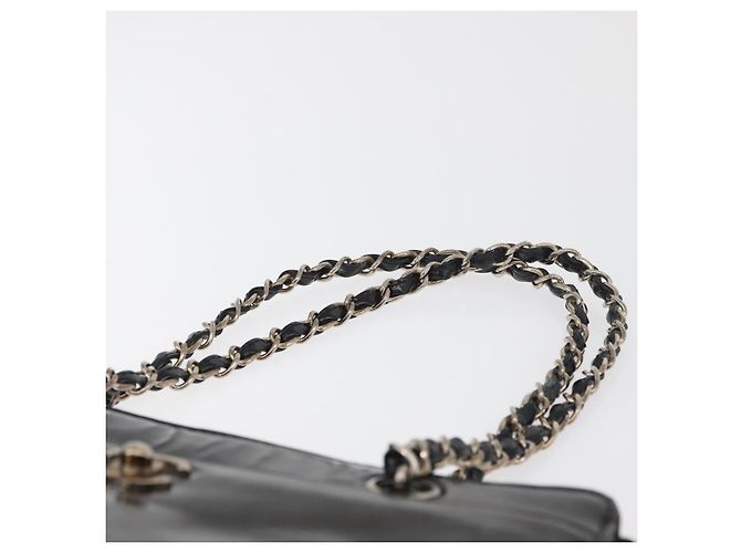 CHANEL Matelasse Chain Hand Bag Patent leather Black Silver CC - vista 8