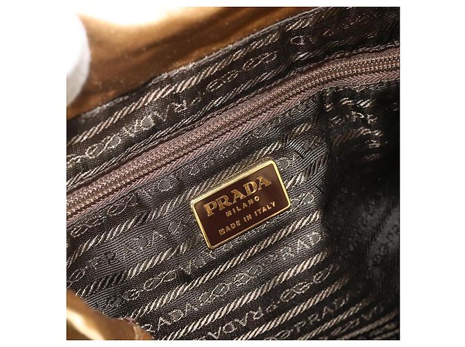 PRADA Chain Tote Bag Satin Gold - vista 15