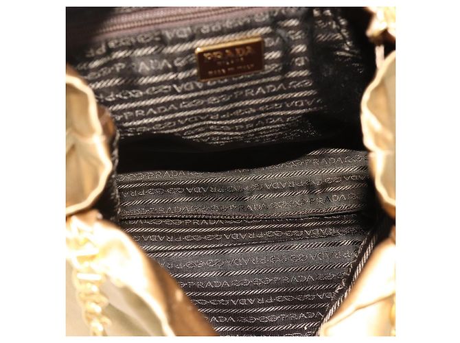 PRADA Chain Tote Bag Satin Gold - vista 16