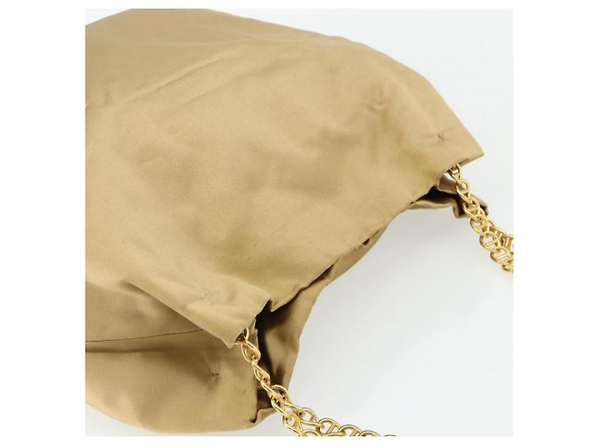 PRADA Chain Tote Bag Satin Gold - vista 6