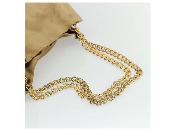 PRADA Chain Tote Bag Satin Gold - vista 7