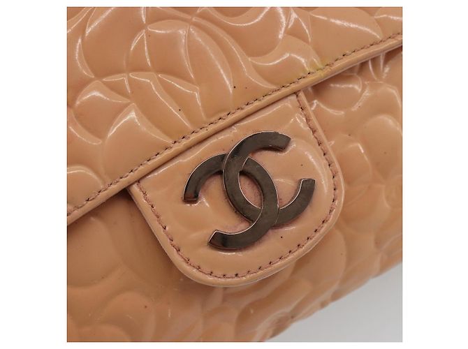 CHANEL Chain Shoulder Bag Patent Leather Pink Silver CC - vista 16