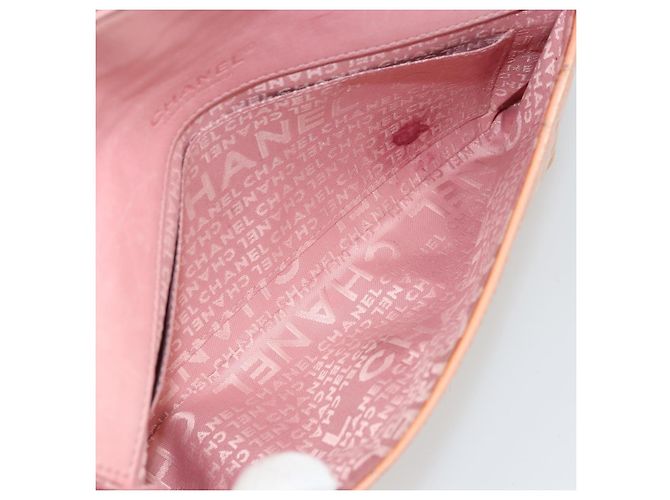 CHANEL Chain Shoulder Bag Patent Leather Pink Silver CC - vista 19