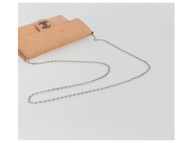 CHANEL Chain Shoulder Bag Patent Leather Pink Silver CC - vista 7