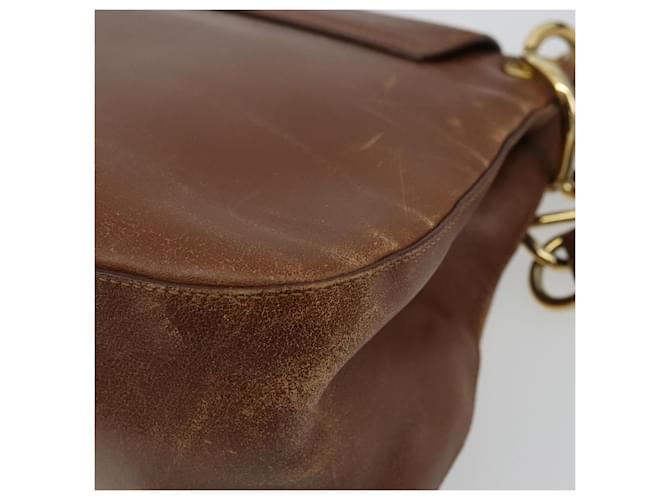 PRADA Shoulder Bag Leather Brown Gold - vista 12