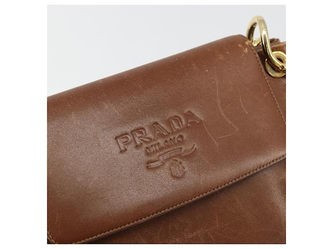 PRADA Shoulder Bag Leather Brown Gold - vista 14