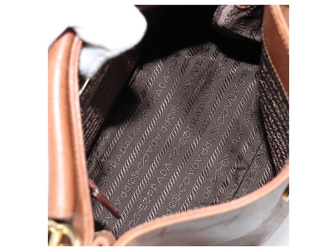 PRADA Shoulder Bag Leather Brown Gold - vista 16