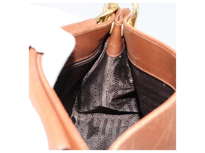 PRADA Shoulder Bag Leather Brown Gold - vista 17