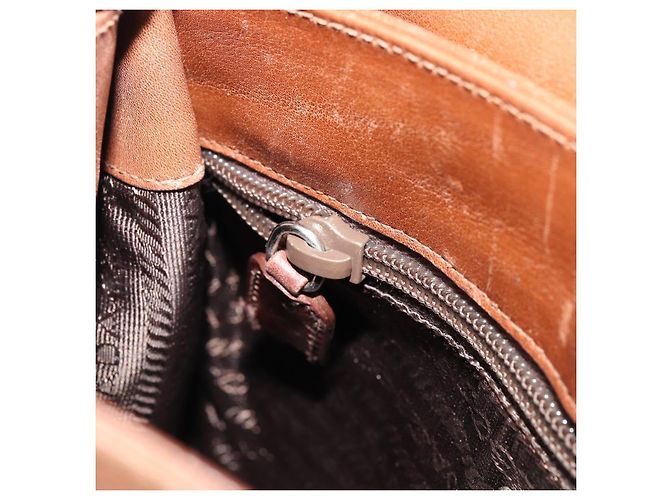 PRADA Shoulder Bag Leather Brown Gold - vista 19
