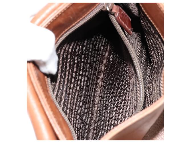 PRADA Shoulder Bag Leather Brown Gold - vista 20