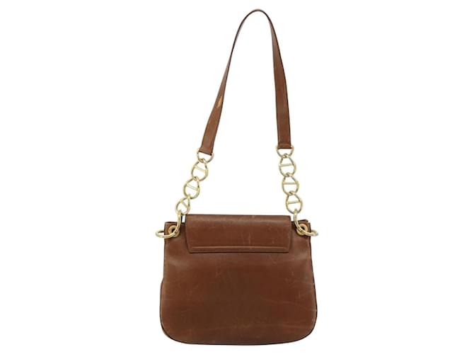 PRADA Shoulder Bag Leather Brown Gold - vista 3
