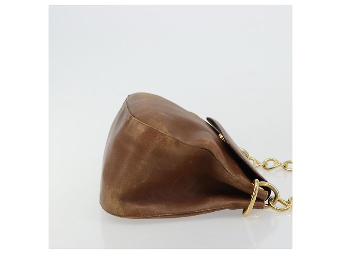 PRADA Shoulder Bag Leather Brown Gold - vista 4