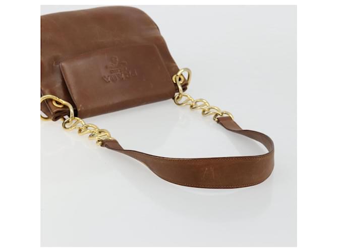 PRADA Shoulder Bag Leather Brown Gold - vista 7