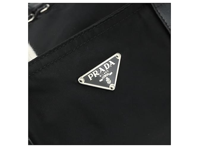 PRADA Tote Bag Nylon Black Silver - vista 14