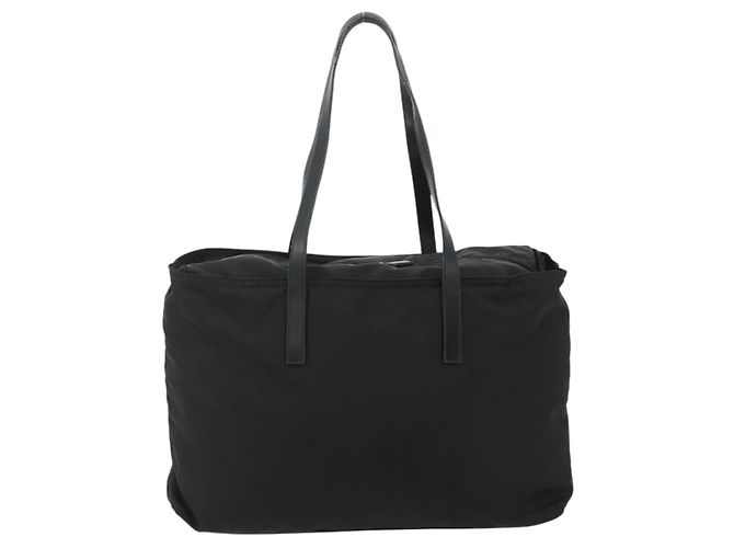 PRADA Tote Bag Nylon Black Silver - vista 3