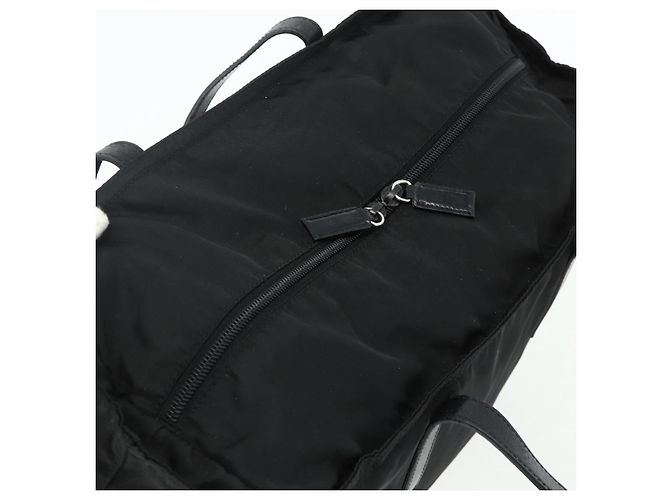 PRADA Tote Bag Nylon Black Silver - vista 6