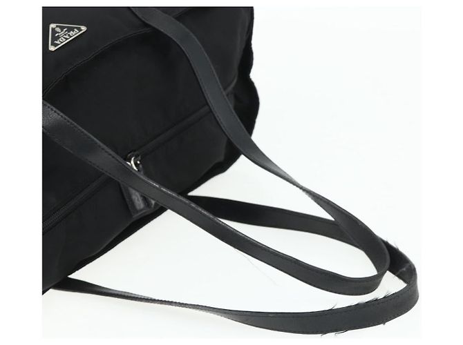 PRADA Tote Bag Nylon Black Silver - vista 7