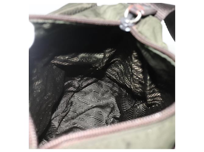PRADA Shoulder Bag Nylon Khaki Silver - vista 24