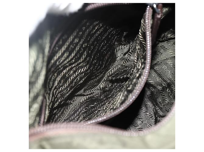 PRADA Shoulder Bag Nylon Khaki Silver - vista 27