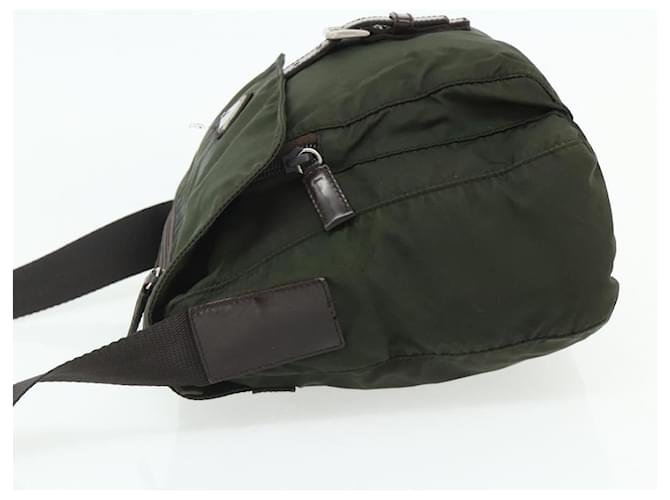 PRADA Shoulder Bag Nylon Khaki Silver - vista 4