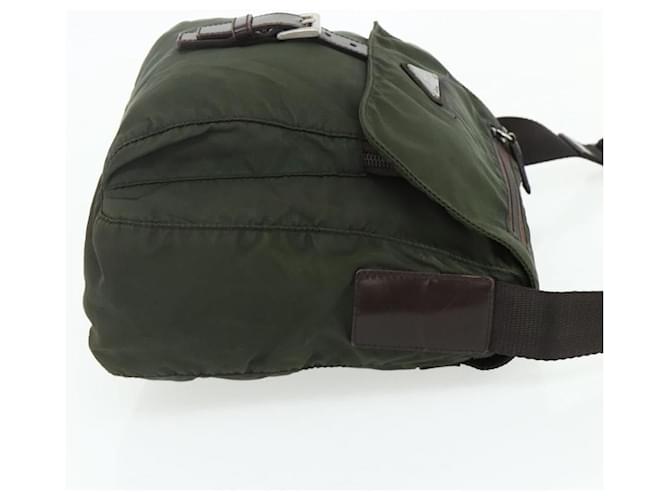 PRADA Shoulder Bag Nylon Khaki Silver - vista 5