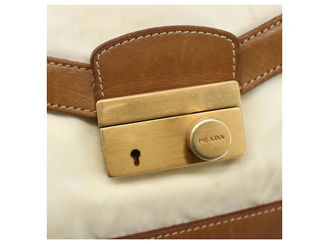 PRADA Shoulder Bag Nylon Ivory Gold - vista 15