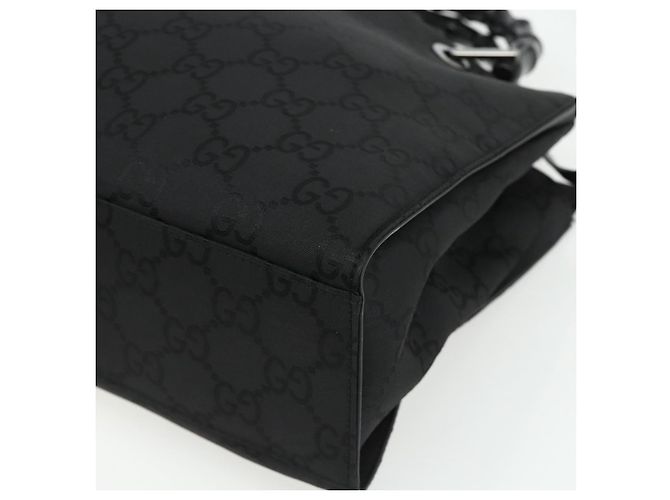 GUCCI Bamboo GG Canvas Hand Bag 2way Black Silver 002 1016 - vista 12