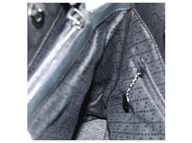 GUCCI Bamboo GG Canvas Hand Bag 2way Black Silver 002 1016 - vista 19
