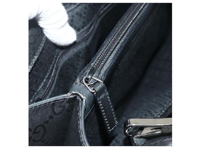 GUCCI Bamboo GG Canvas Hand Bag 2way Black Silver 002 1016 - vista 22