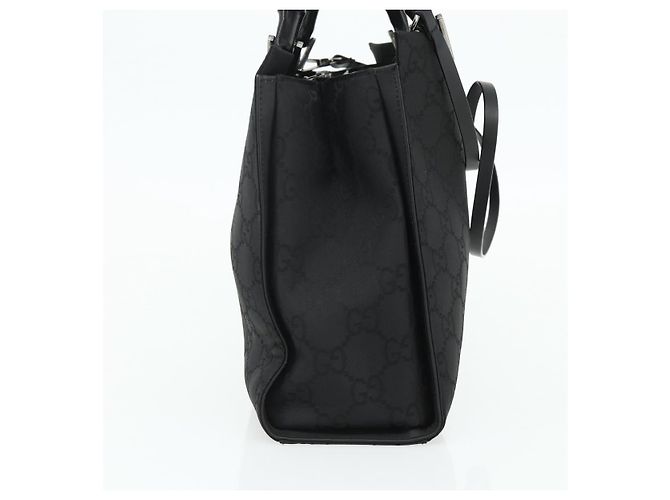 GUCCI Bamboo GG Canvas Hand Bag 2way Black Silver 002 1016 - vista 4
