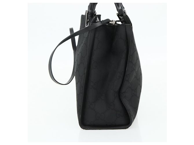 GUCCI Bamboo GG Canvas Hand Bag 2way Black Silver 002 1016 - vista 5