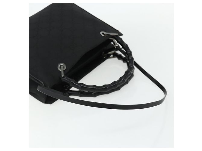 GUCCI Bamboo GG Canvas Hand Bag 2way Black Silver 002 1016 - vista 9