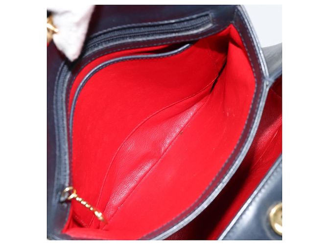 GUCCI Bamboo Hand Bag Leather Navy Gold - vista 19