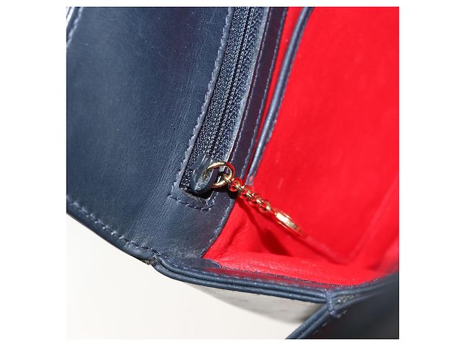 GUCCI Bamboo Hand Bag Leather Navy Gold - vista 20