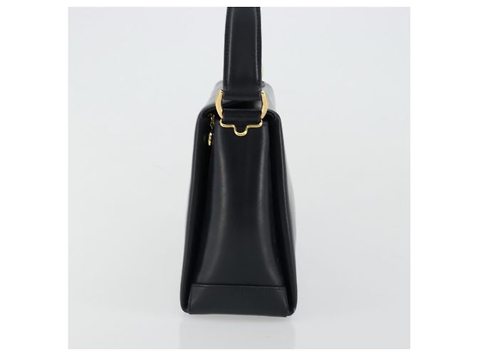 GUCCI Bamboo Hand Bag Leather Navy Gold - vista 5