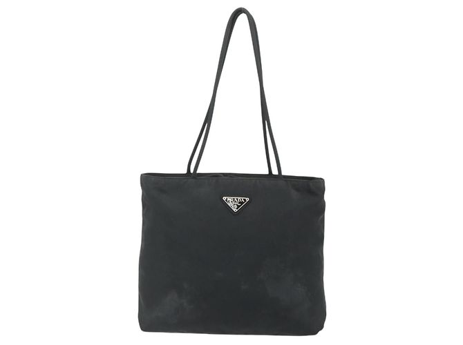 PRADA Tote Bag Nylon Black Silver - vista 2