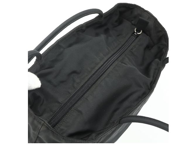 PRADA Tote Bag Nylon Black Silver - vista 6