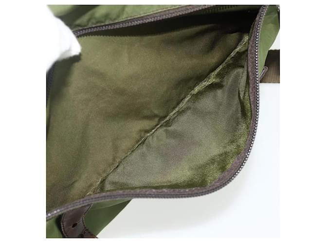 PRADA Shoulder Bag Nylon Khaki Silver - vista 28