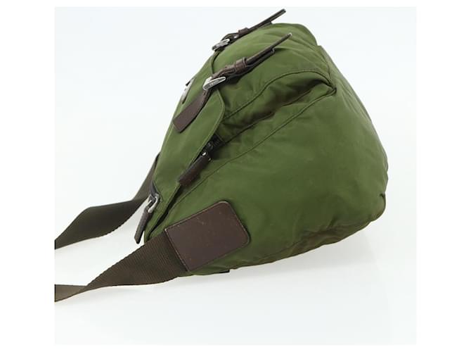 PRADA Shoulder Bag Nylon Khaki Silver - vista 4