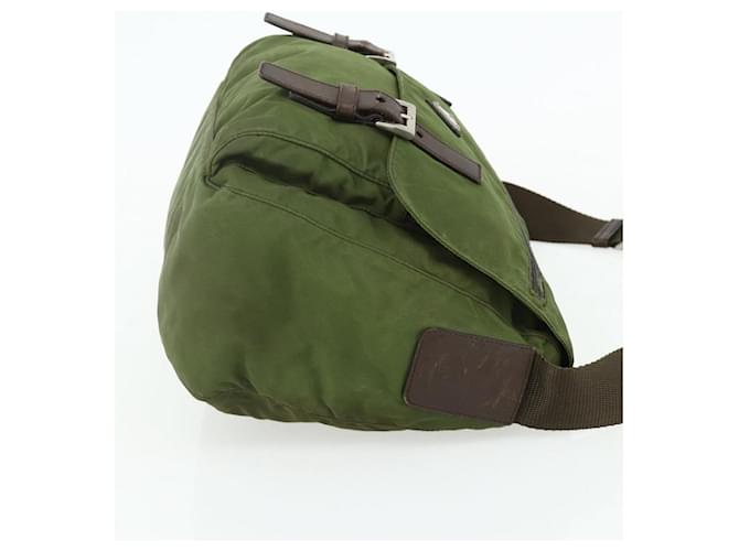 PRADA Shoulder Bag Nylon Khaki Silver - vista 5