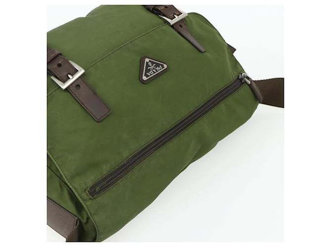 PRADA Shoulder Bag Nylon Khaki Silver - vista 6