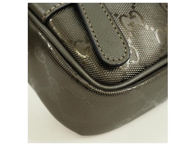 GUCCI GG Implementation Shoulder Bag PVC Gray Silver 201447 - vista 10