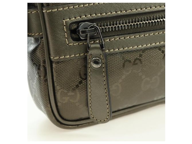 GUCCI GG Implementation Shoulder Bag PVC Gray Silver 201447 - vista 15