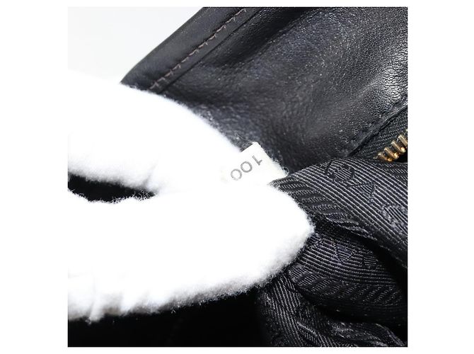 PRADA Tote Bag Nylon Leather Black Gold - vista 12
