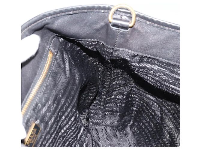 PRADA Tote Bag Nylon Leather Black Gold - vista 19