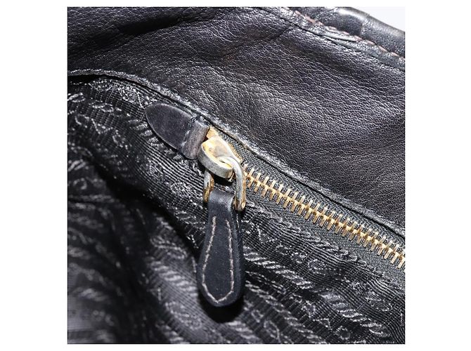 PRADA Tote Bag Nylon Leather Black Gold - vista 21