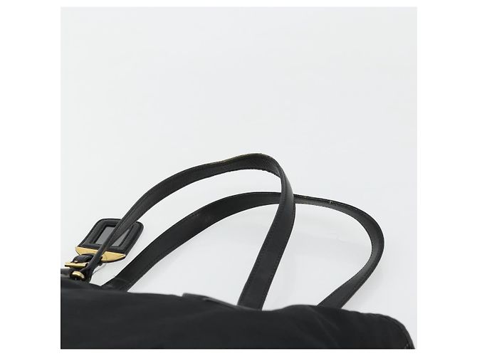 PRADA Tote Bag Nylon Leather Black Gold - vista 8