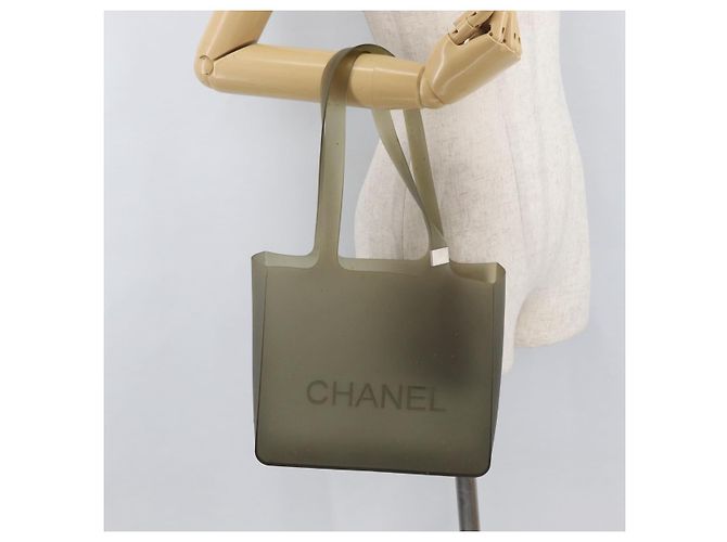 CHANEL Tote Bag Rubber Gray Silver CC - vista 19