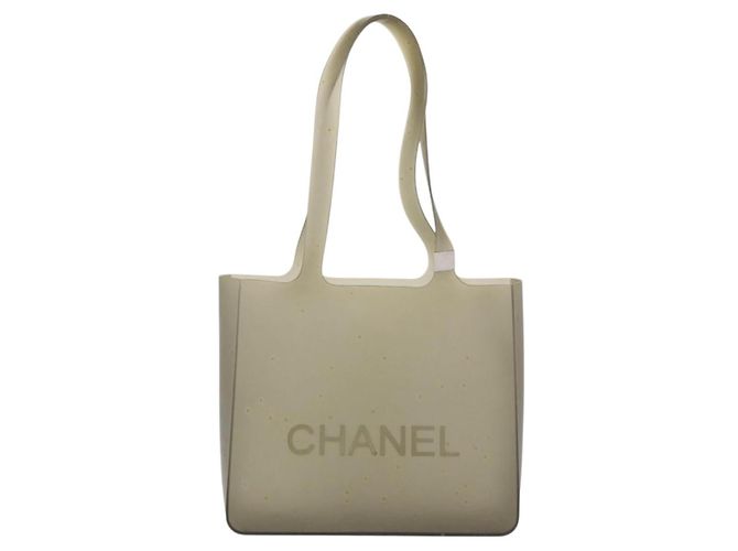 CHANEL Tote Bag Rubber Gray Silver CC - vista 2