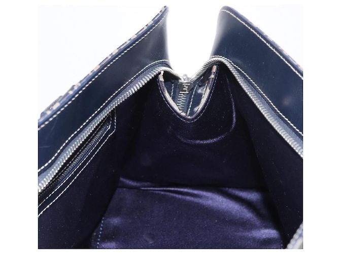 FENDI Zucchino Canvas Hand Bag Navy Silver - vista 17
